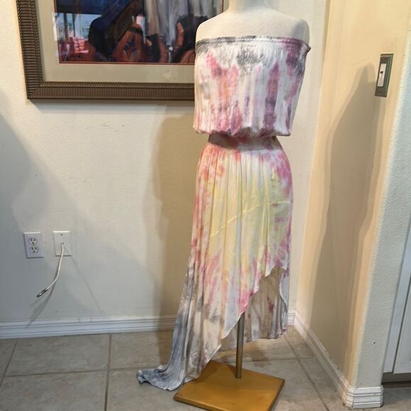 STORIA Cotton Off-Shoulder Tie-Dye Dress Size Small - Picture 2 of 12